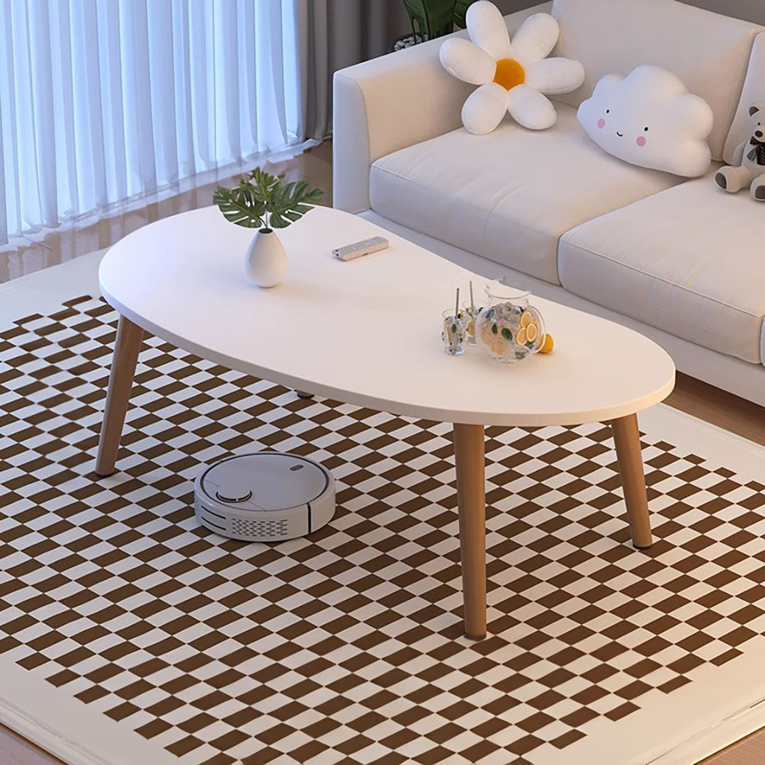 NNEAGS 80x40cm White Living Room Nordic  Coffee Table Simple Modern Home Style-1