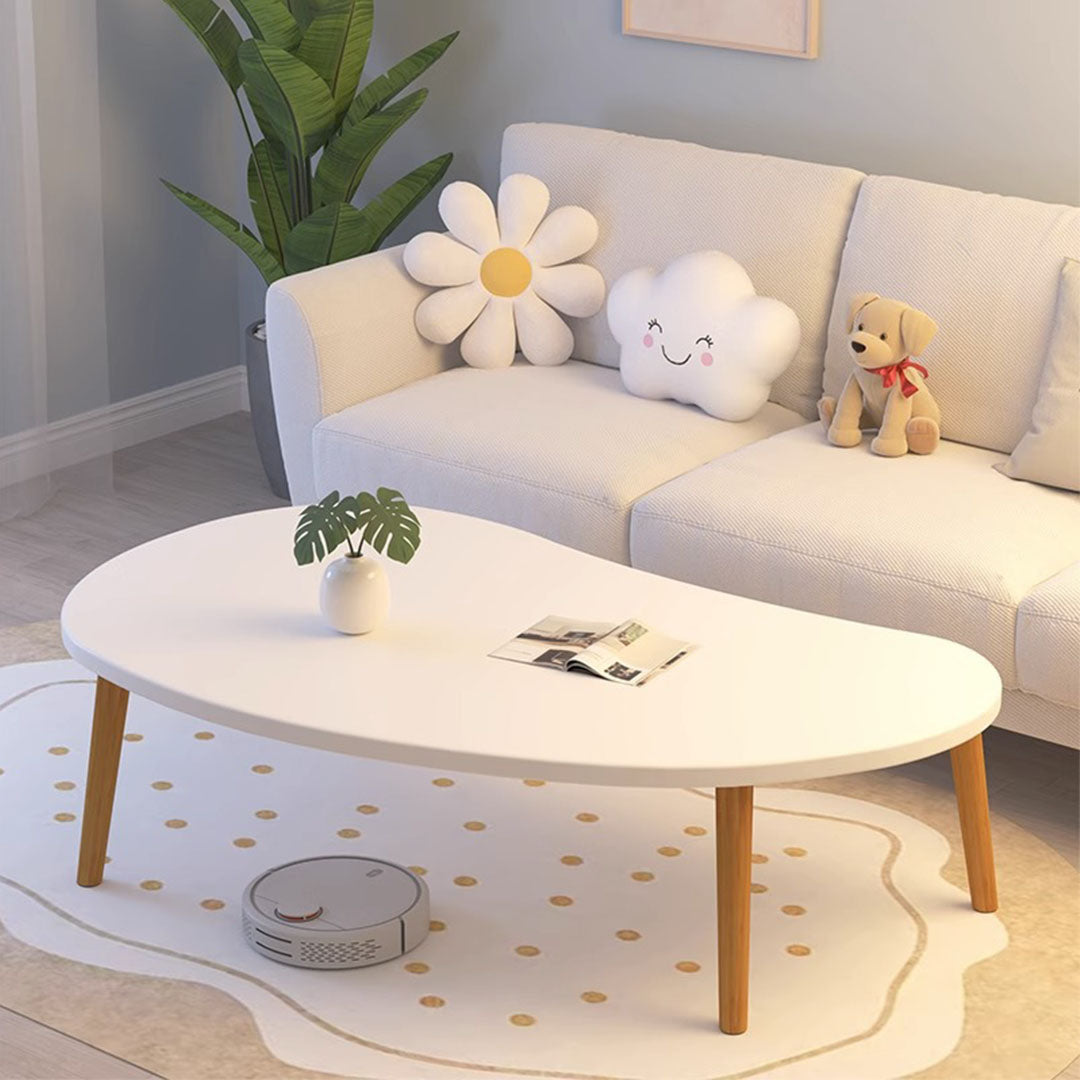 NNEAGS 80x40cm White Living Room Nordic  Coffee Table Simple Modern Home Style-3
