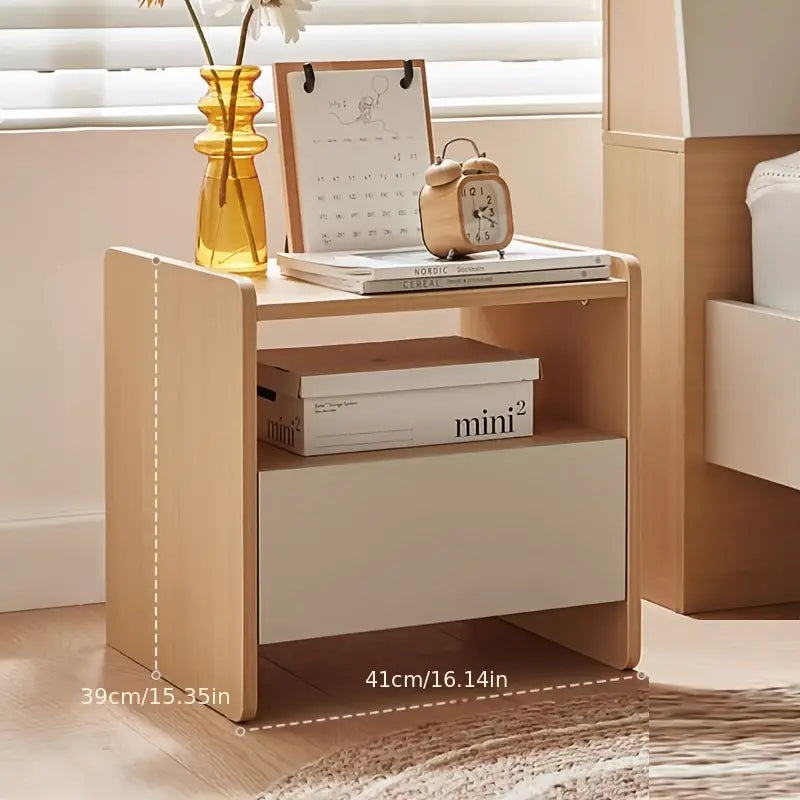 Hardwood Bedside Table - Wood-Based Panel-1