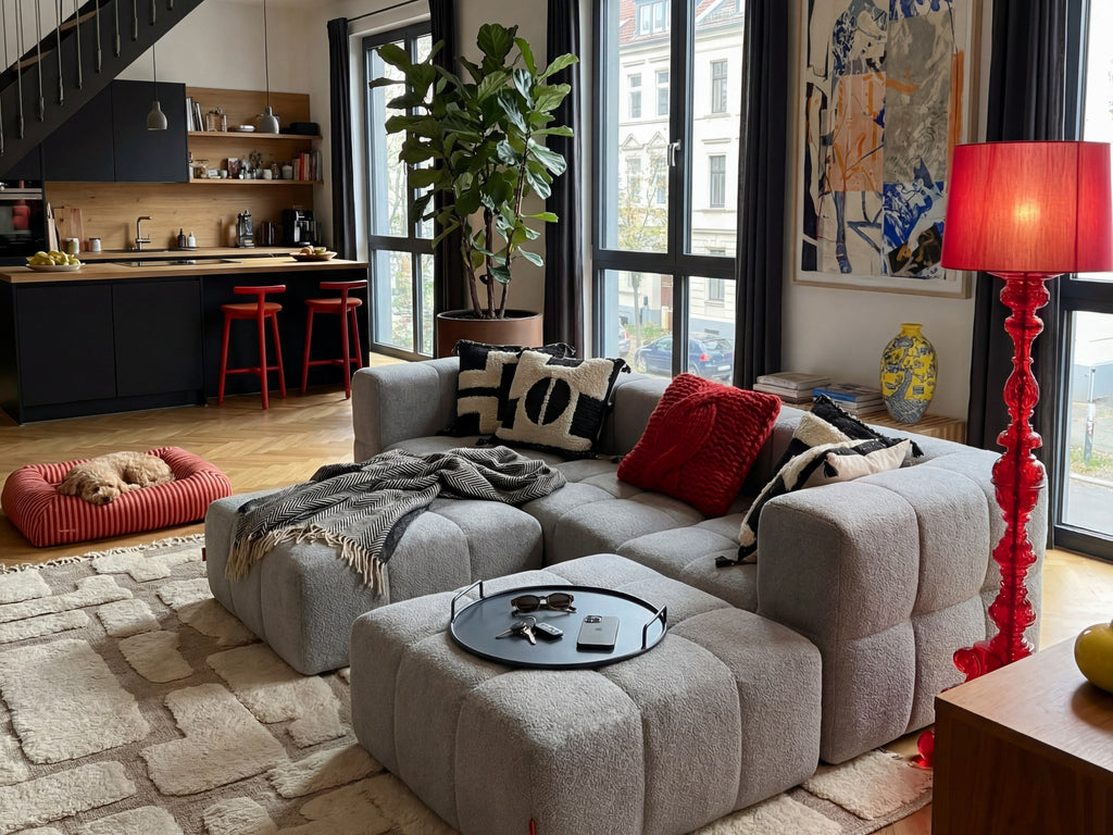 6 Teiliges Modulares Sofa – Grau-4
