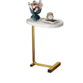 Casual White and Golden Small Coffee Table with Lightweight Design-0