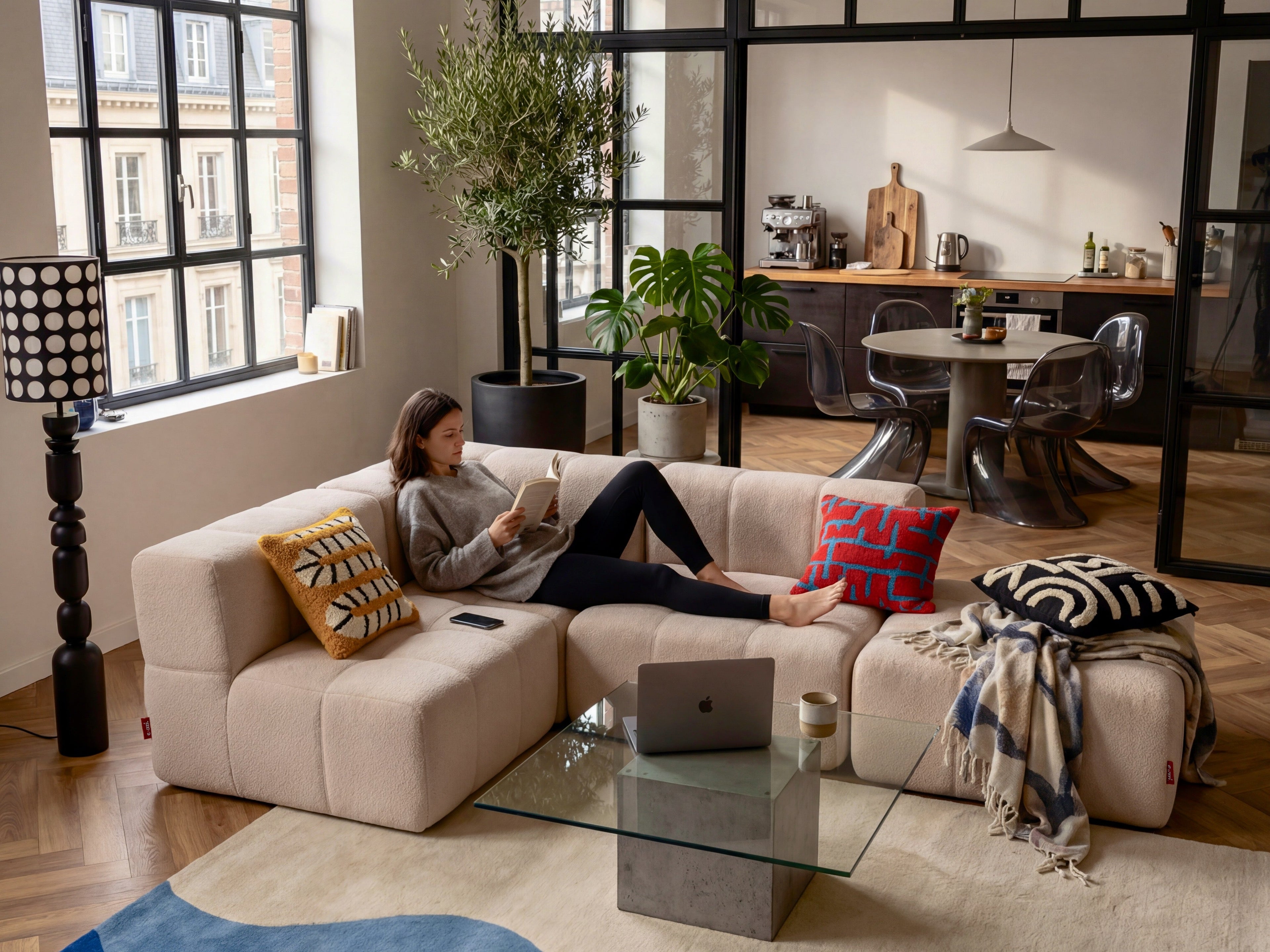 3 Teiliges Modulares Sofa – Beige-4