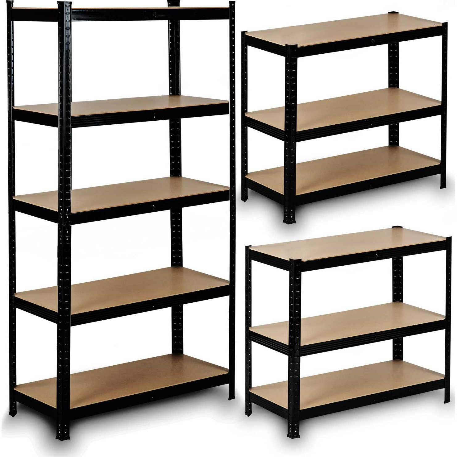 Humberg Hr-813 Fekete Polcos Tároló Állvány 180x90x40 cm (4813)-0