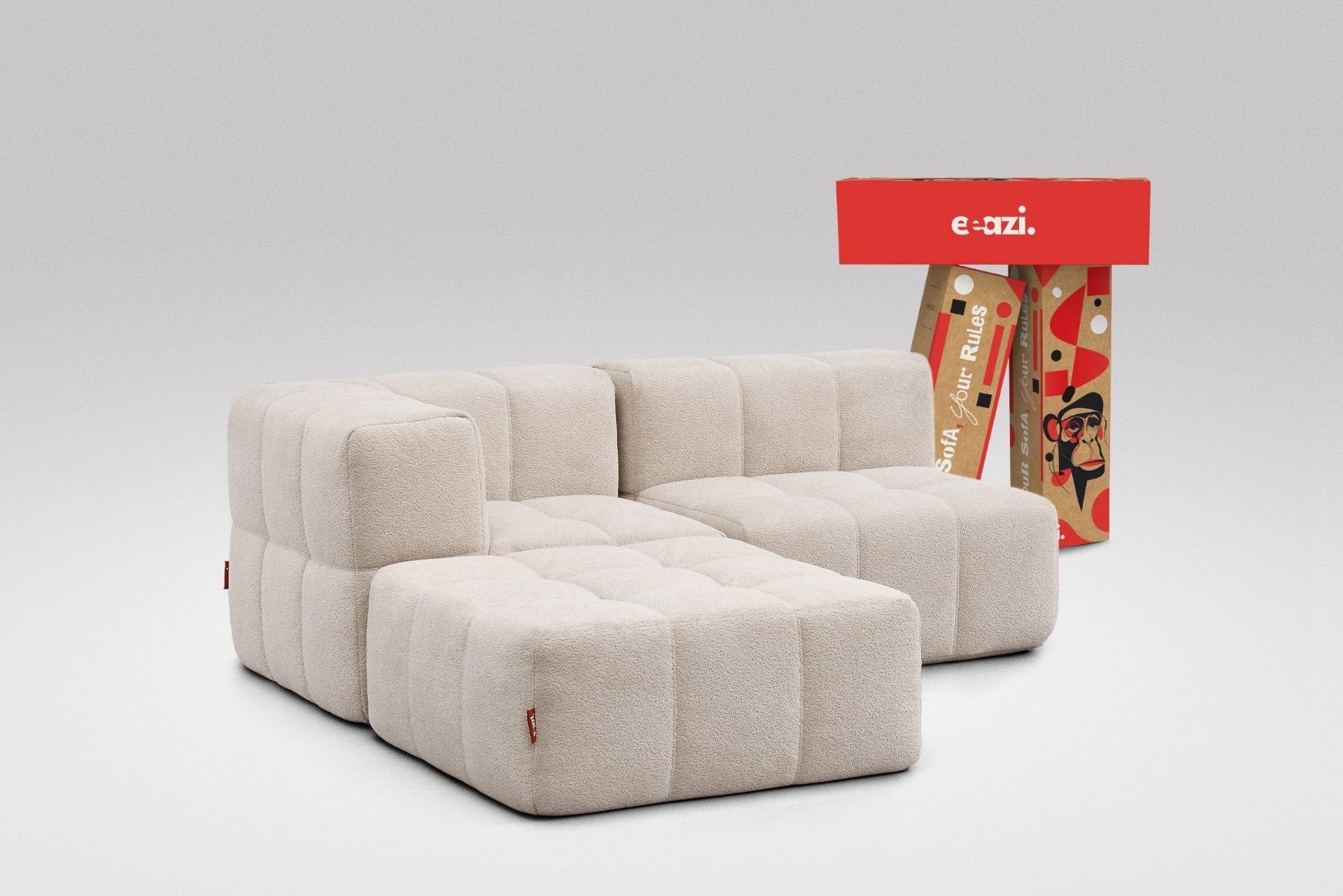3 Teiliges Modulares Sofa – Beige-0
