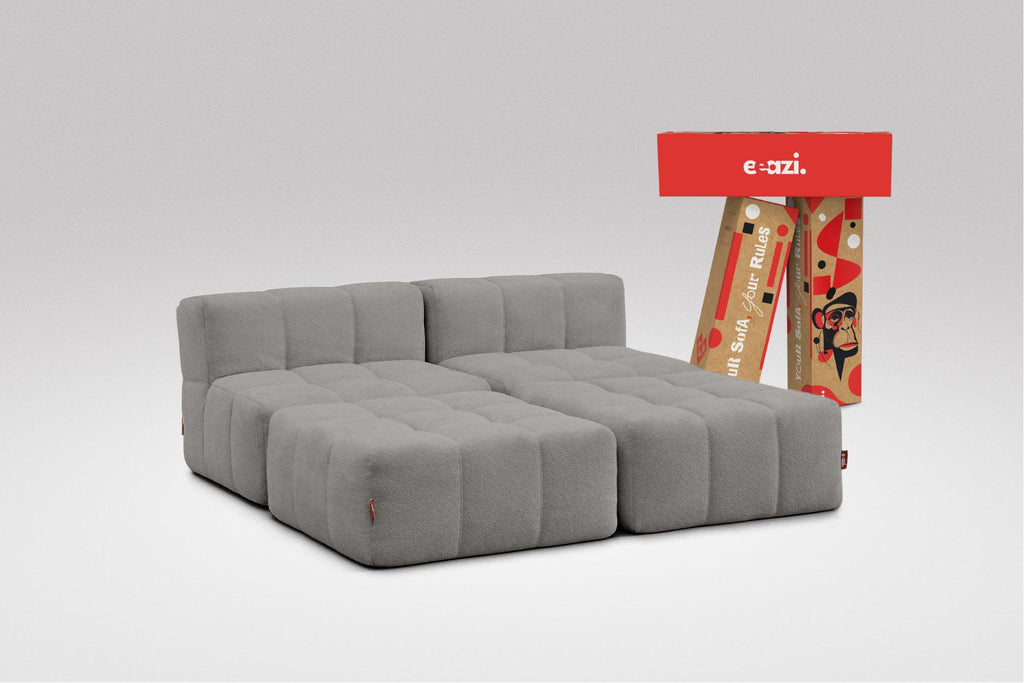 4 Teiliges Modulares Sofa – Grau-0