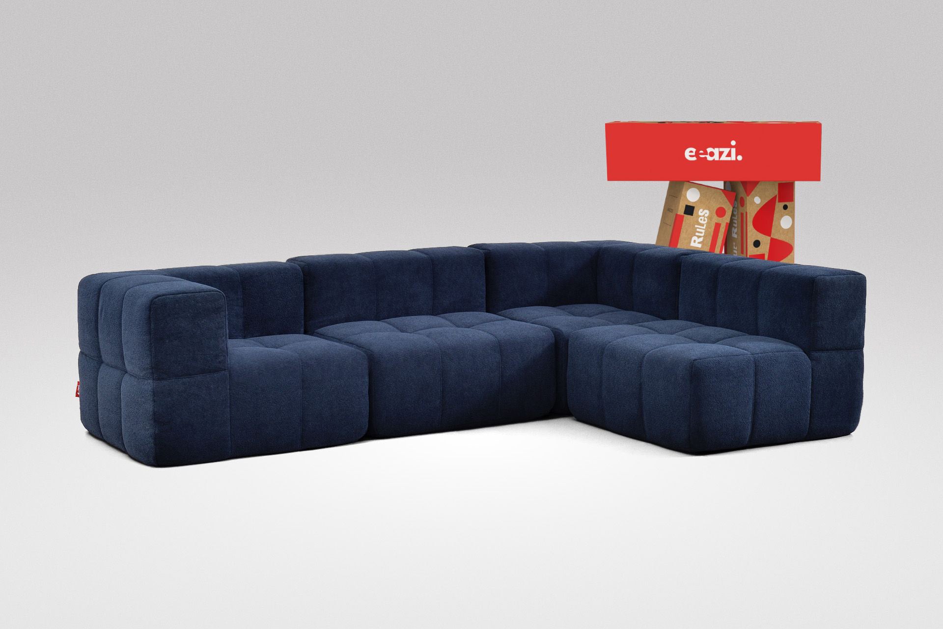 4 Teiliges Modulares Sofa – Blau-0