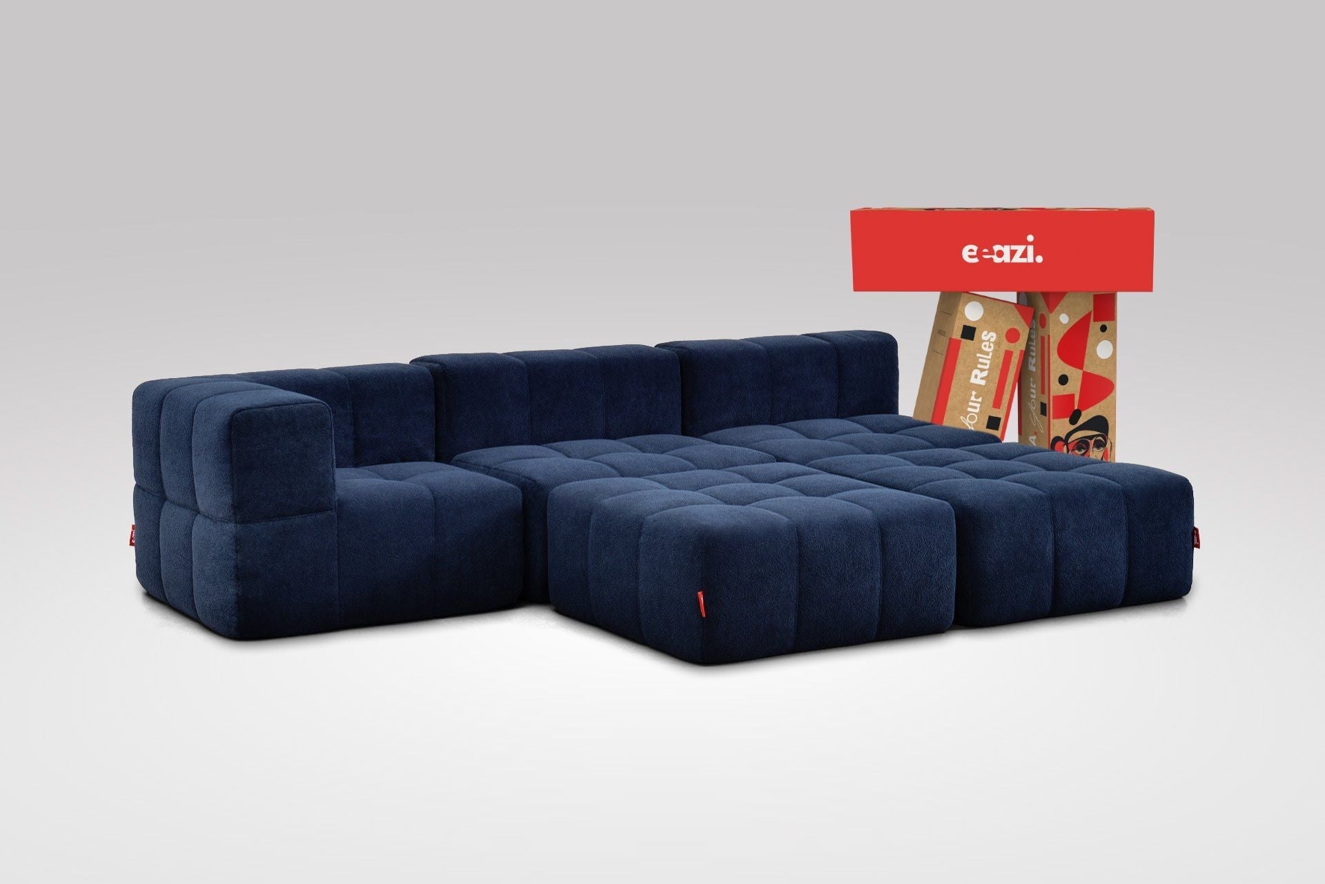 5 Teiliges Modulares Sofa – Blau-0