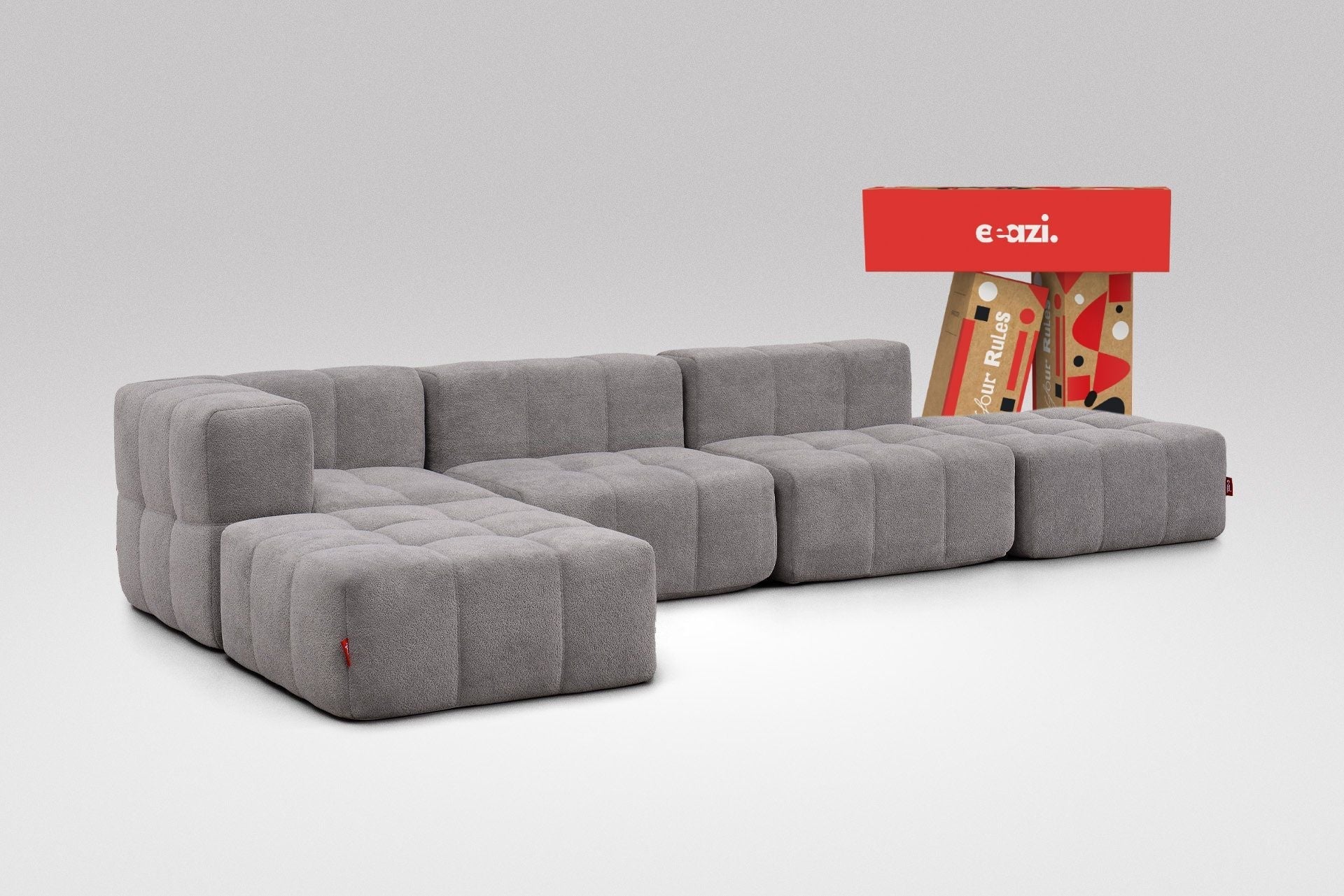 5 Teiliges Modulares Sofa – Grau-0
