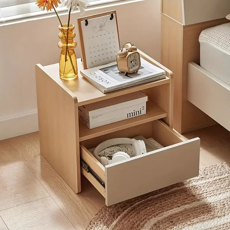 Hardwood Bedside Table - Wood-Based Panel-2