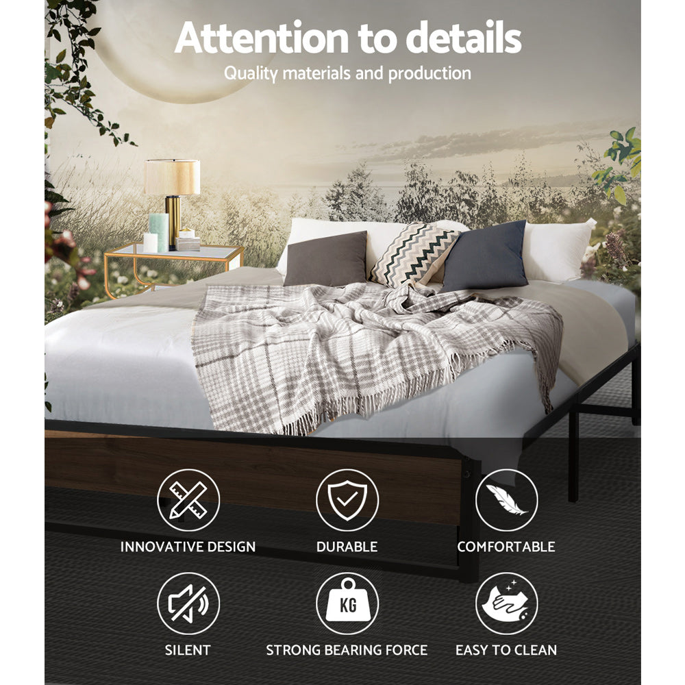 Artiss Bed Frame Metal Bed Frame Bed Base OSLO - Queen-3