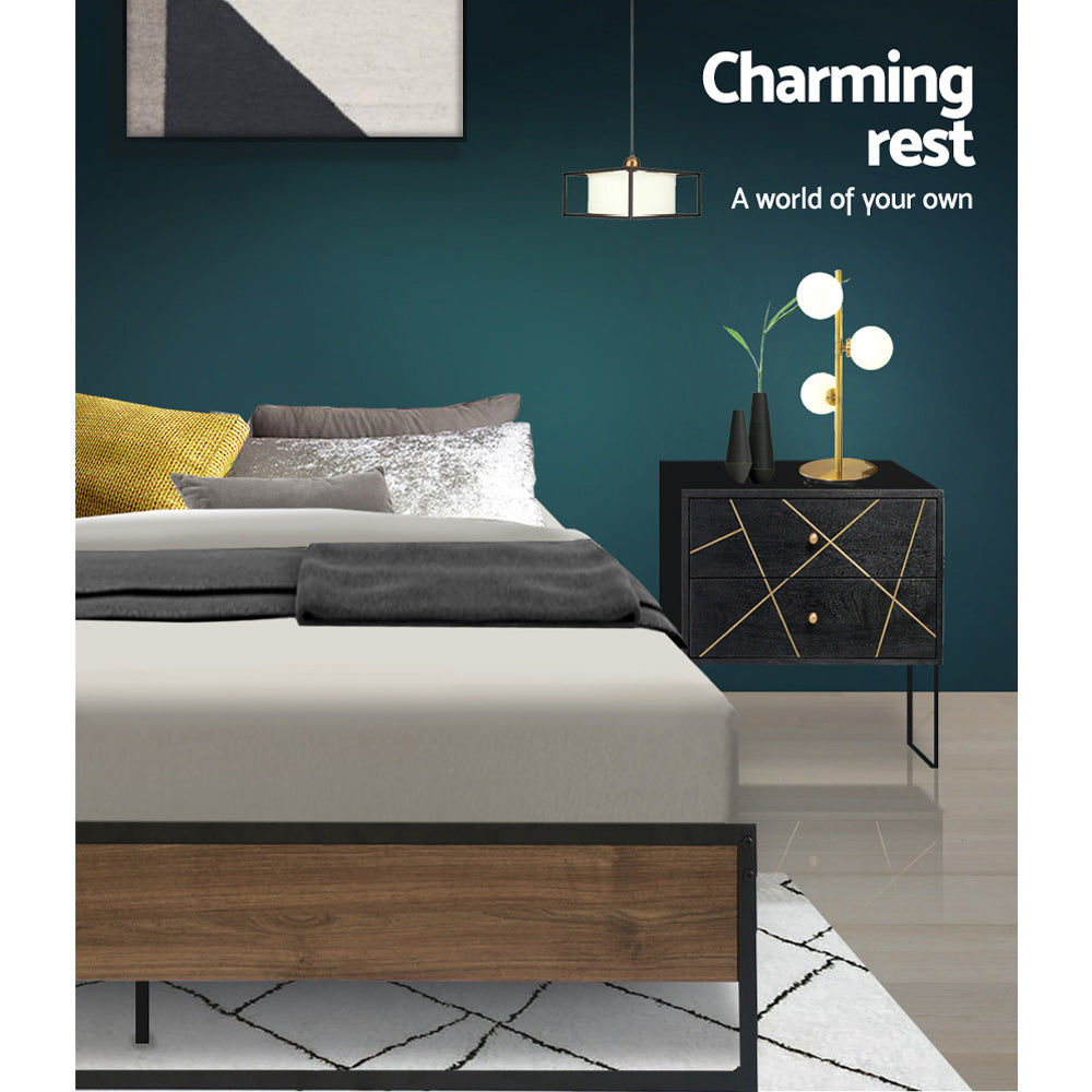 Artiss Bed Frame Metal Bed Frame Bed Base OSLO - Queen-4