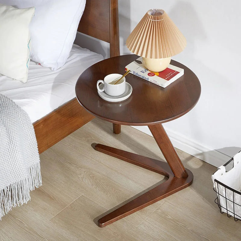 Solid Wood Round Side Table-2