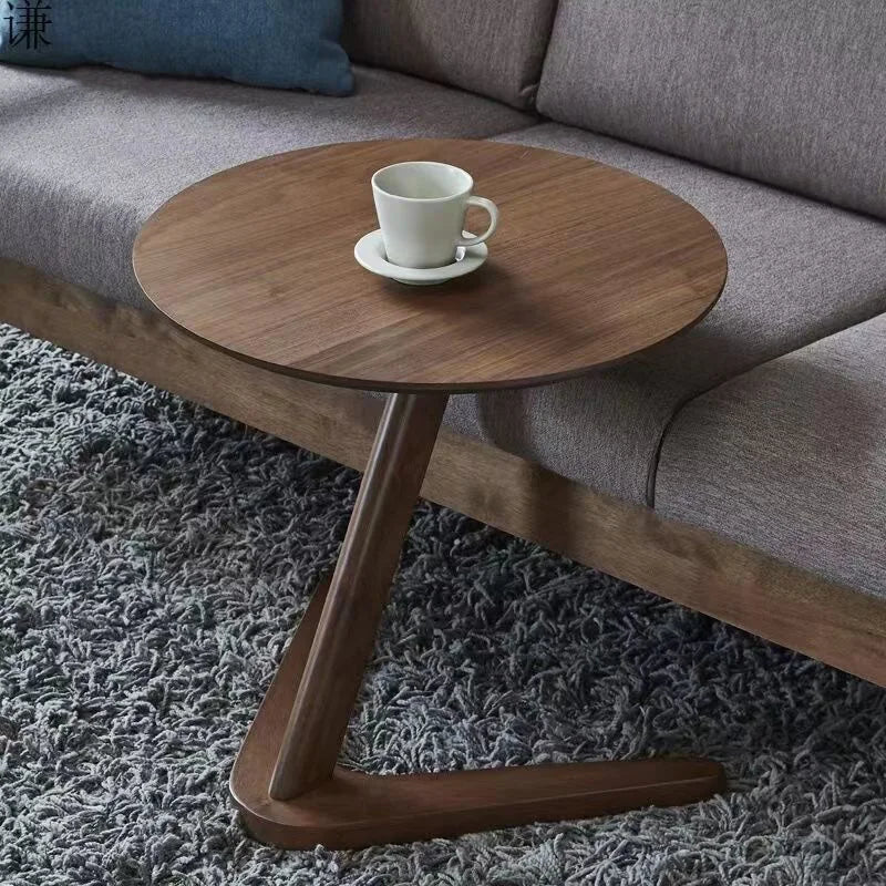 Solid Wood Round Side Table-1