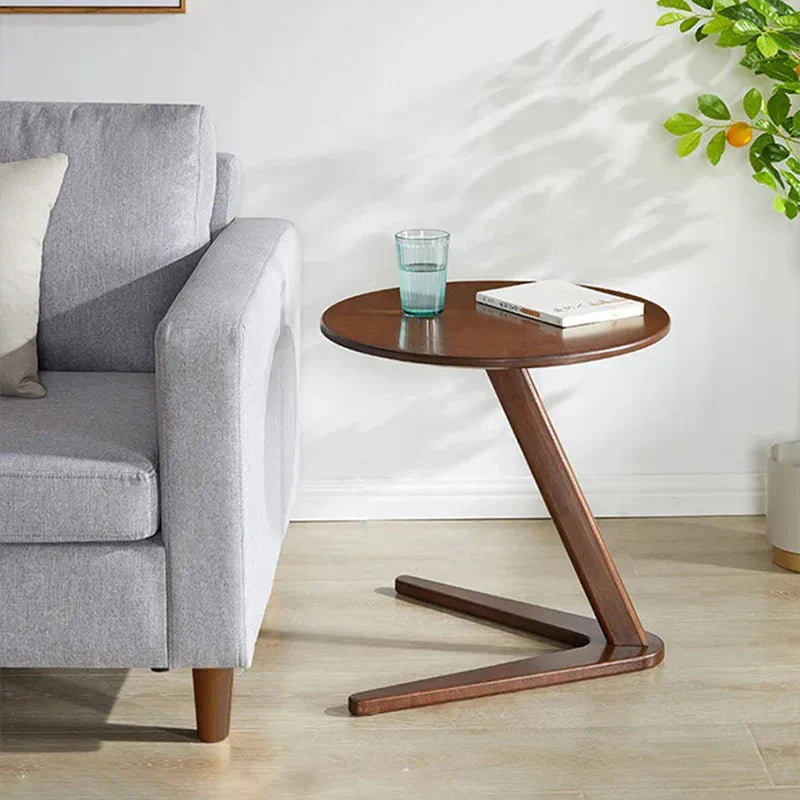 Solid Wood Round Side Table-3