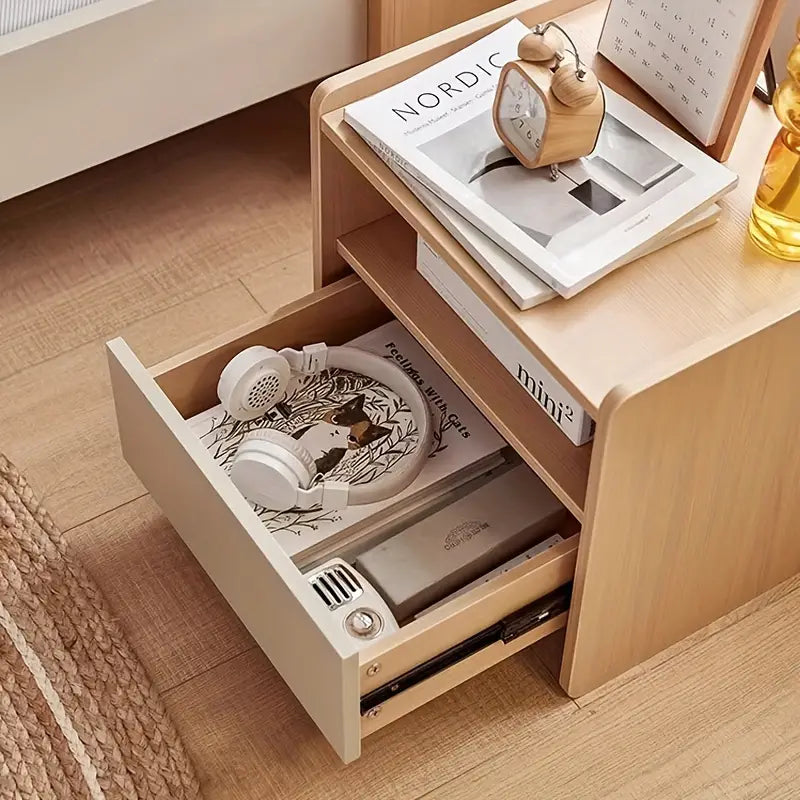 Hardwood Bedside Table - Wood-Based Panel-4