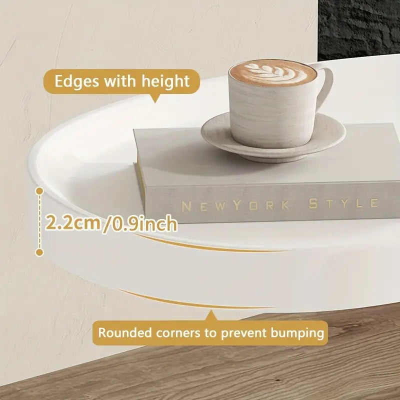 Casual White and Golden Small Coffee Table with Lightweight Design-4