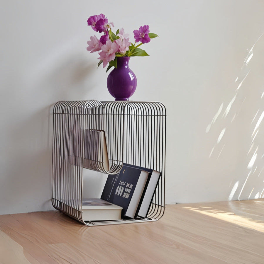 Minimalist Metal Magazine Rack-0