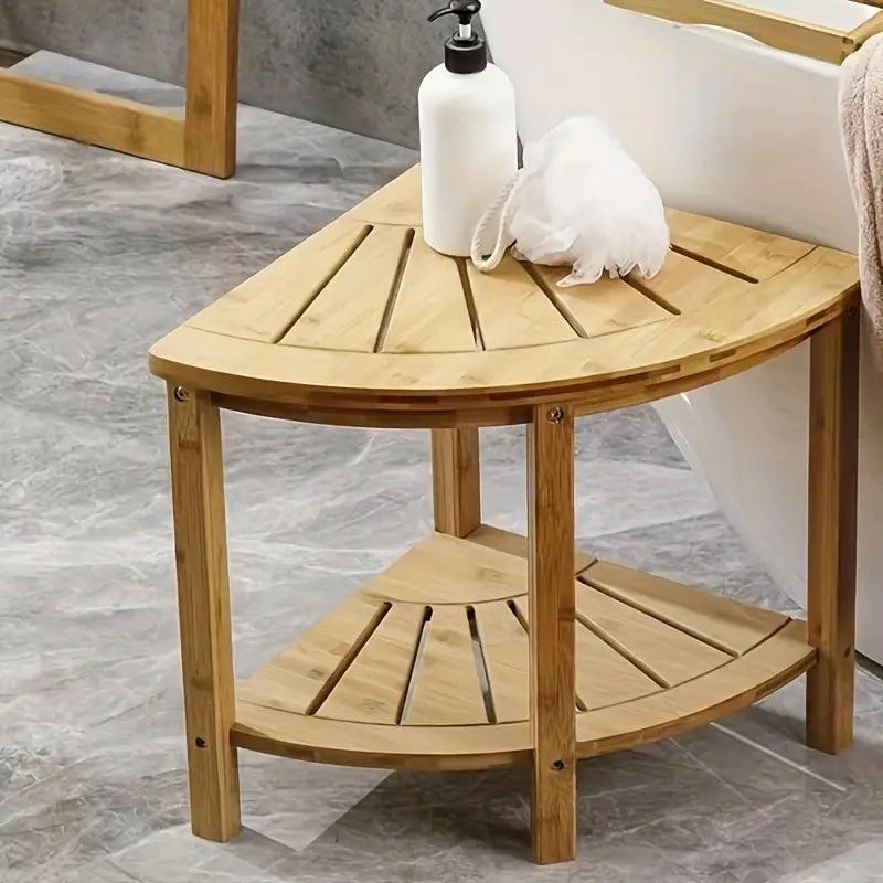 2 tiers Corner Partition Side Table Stool-1